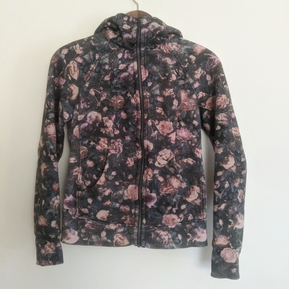 Lululemon Scuba Hoodie Light Cotton Fleece Frosted Rose Multi Size 8 - Picture 6 of 13